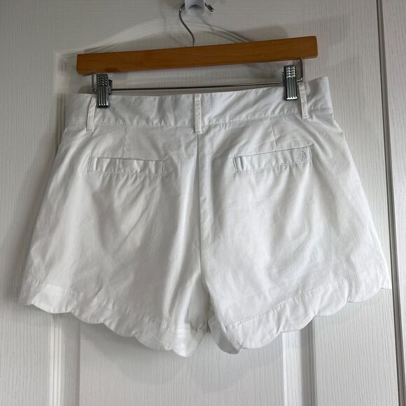 Lauren James Women's Scalloped Hem Poplin Shorts White Size S - New With Tags - Picture 2 of 12